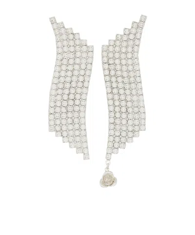 MAGDA BUTRYM MAGDA BUTRYM ROSE CHARM EMBELLISHED WAVE EARRINGS