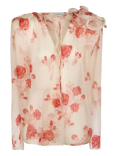 MAGDA BUTRYM ROSE-PRINT SILK BLOUSE