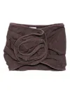 Magda Butrym Rose-shaped Mini Draped Skirt In Brown