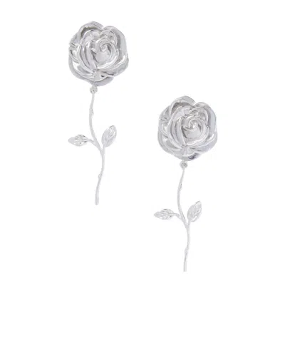 Magda Butrym Rhodium-plated Earrings In Metallic