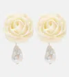 Magda Butrym Rose Sterling Silver Drop Earrings With Freshwater Pearls In White