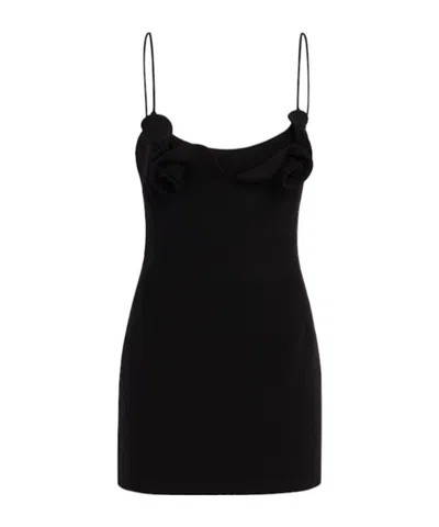 Magda Butrym Rose Stretch Wool Mini Dress In Black
