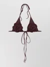 Magda Butrym Rose Triangle Bikini Top In Burgundy