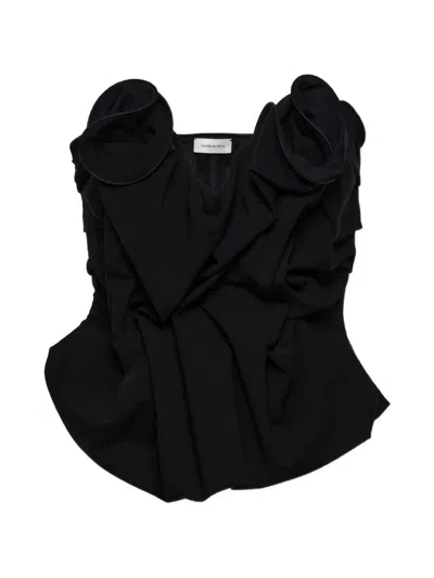 Magda Butrym Rose-detail Strapless Top In Black
