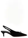 Magda Butrym Rosetta Slingback Pumps With Embellished Kitten Heel In Black