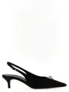 Magda Butrym Rosetta Slingback Pumps With Embellished Kitten Heel In Black