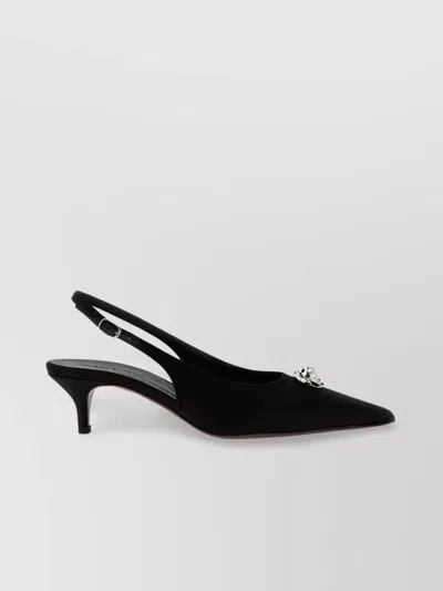 MAGDA BUTRYM ROSETTA SLINGBACK PUMPS WITH EMBELLISHED KITTEN HEEL
