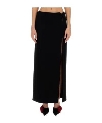 Magda Butrym Rosette Cut-out Maxi Skirt In Black