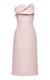 Magda Butrym Rosette-embellished Strapless Midi Dress In Pink