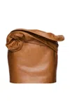 Magda Butrym Rosette Leather Mini Skirt In Brown
