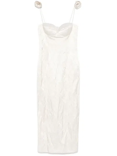 Magda Butrym Rosette Midikleid In Neutrals