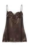 Magda Butrym Rosette Silk Cami Top In Brown