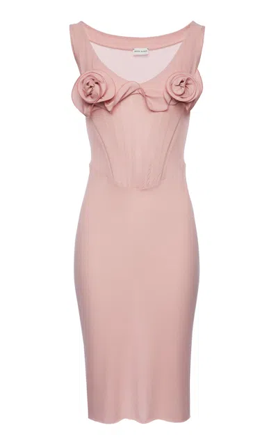 Magda Butrym Pink Floral Bustier Midi Dress
