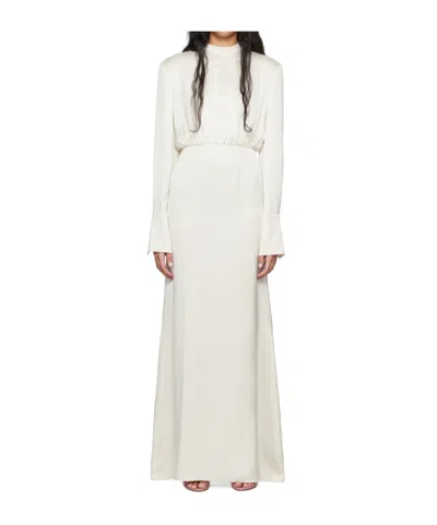 Magda Butrym Round-collar Long-sleeved Dress In White