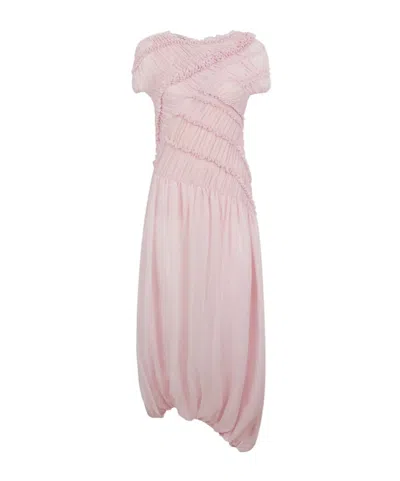 Magda Butrym Ruched Asymmetric Maxi Dress In Pink