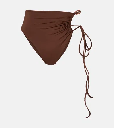 Magda Butrym Ruched Bikini Bottoms In Burgundy