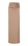 Magda Butrym Ruched Cutout Maxi Skirt In Tan