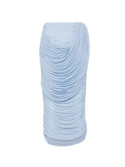 Magda Butrym Ruched-detail Midi Skirt In Blue