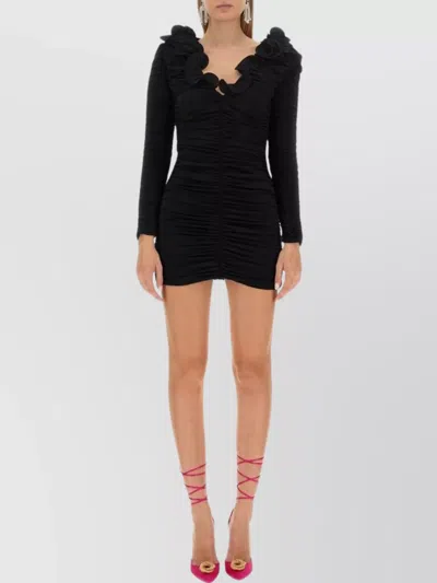 Magda Butrym Ruched Detailing Mini Dress Ruffles