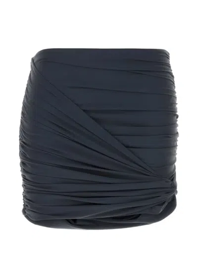 Magda Butrym Ruched Gathered Mini Skirt In Gray