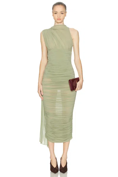 Magda Butrym Ruched Long Dress In Green