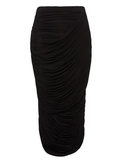 Magda Butrym Midi Skirt With Draped And Ruched Design In Black