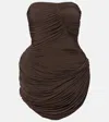 Magda Butrym Ruched Minidress In Brown