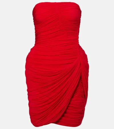 Magda Butrym Ruched Minidress In Red