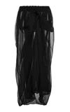 Magda Butrym Ruched Silk Maxi Skirt In Black