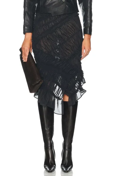 Magda Butrym Ruched Skirt In Black