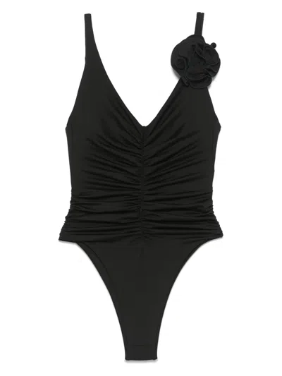 Magda Butrym Ruched Swimsuit In Black