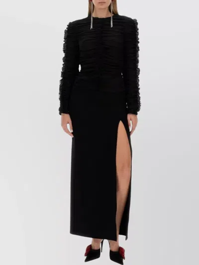 Magda Butrym Ruched Tops With Keyhole Back And Ruffled Sleeves