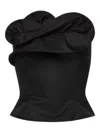Magda Butrym Ruffled Wool And Silk Bustier Top In Black