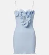 Magda Butrym Embellished Textured Lyocell-blend Mini Dress In Blue