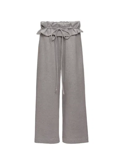 Magda Butrym Ruffled Drawstring-waist Track Pants In Purple