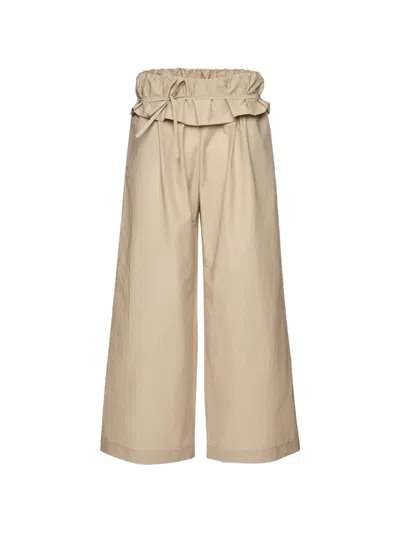 Magda Butrym Ruffled High-waisted Trousers In Neutral