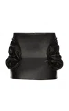 Magda Butrym Ruffled Leather Mini Skirt In Black