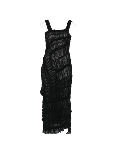 Magda Butrym Ruffled Midi Dress In Black