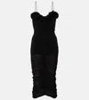 Magda Butrym Ruffled Ruched Jersey Midi Dress In Black