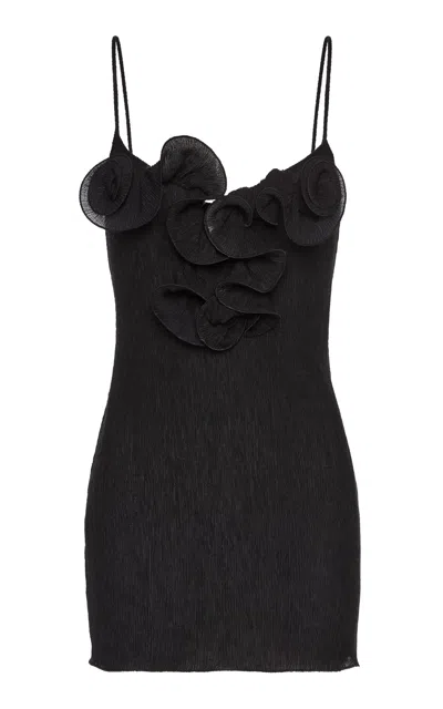 Magda Butrym Ruffled Sheath Mini Dress In Black