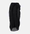 Magda Butrym Ruffled Silk Tulle Maxi Skirt In Black