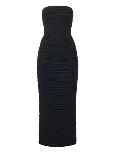 Magda Butrym Ruffled Strapless Dress In Black