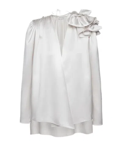 Magda Butrym Ruffled-shoulder Blouse In White
