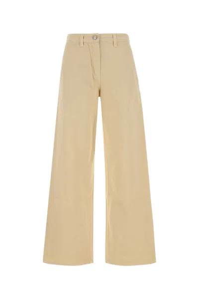 Magda Butrym Denim Jeans Wide Leg Belt Loop Style In Neutral