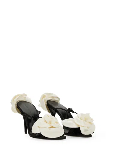 Magda Butrym Black Flower Heeled Sandals