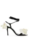 Magda Butrym 105 Double Flower Satin Sandals