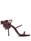 Magda Butrym Flower-embellished Leather Sandals In Burgundy