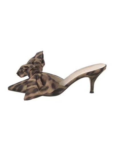 Pre-owned Magda Butrym Satin Animal Print Mules In Multicolor