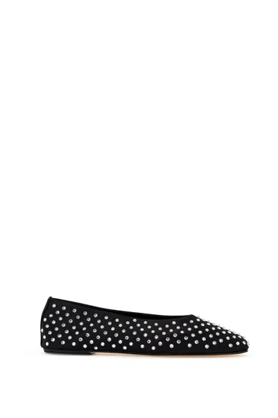 Magda Butrym Crystal-embellished Satin Ballet Flats In Black