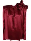 Magda Butrym Satin Blouse W/ Rose Detail